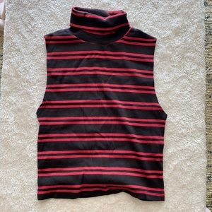 Zara striped turtle neck tank top